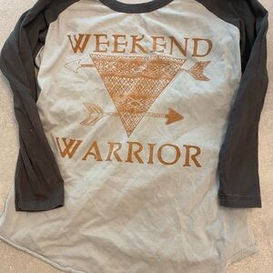 Prince Peter Collection Graphic Long Sleeve Shirt - Gray, blue and Rusty Orange